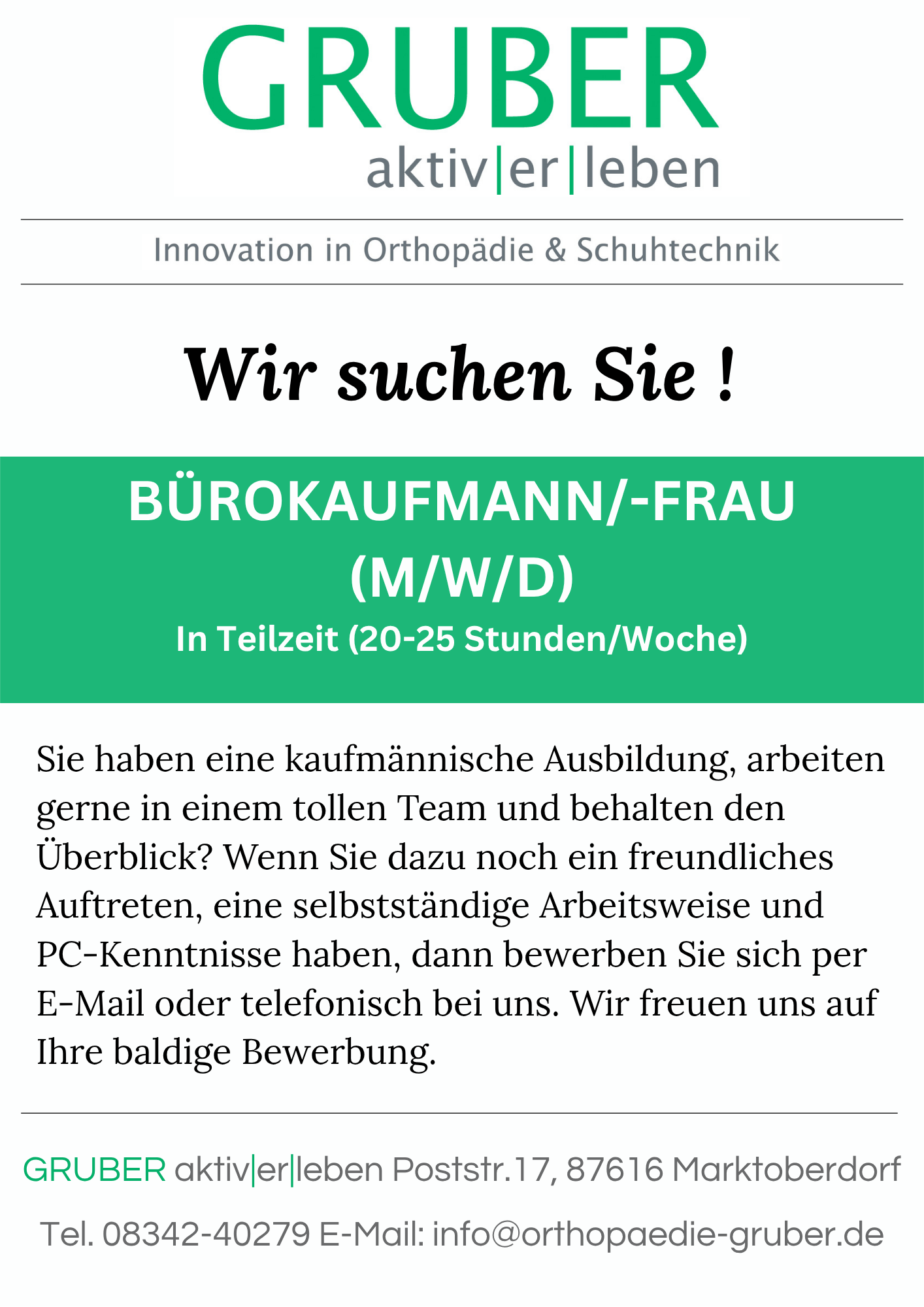 Stellenanzeige A3 Buro